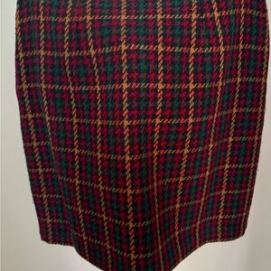 Elegant Plaid Pencil Skirt - Red, Green, Yellow